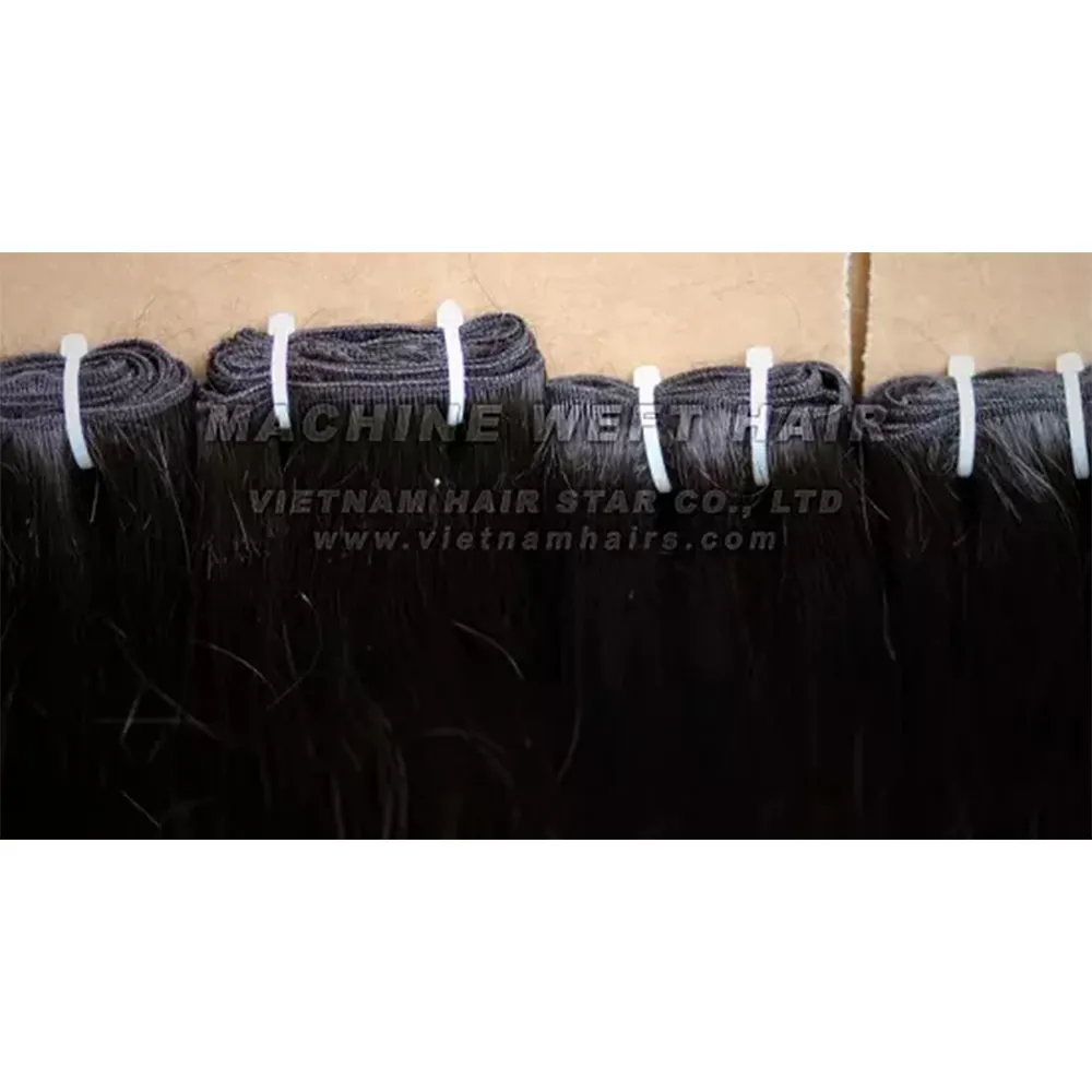 Vietnam hair weft wavy silk natural color for export in bulk