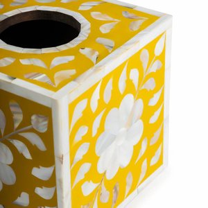 Boîte à mouchoirs moderne et élégante en résine, incrustation nacre, style floral fait main, taille et couleur personnalisables, organisateur de serviettes pour la maison - Product Image 2