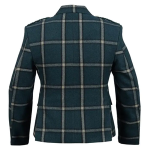 Của nam giới <span class=keywords><strong>Scottish</strong></span> màu xanh lá cây kiểm tra len argyll Tweed áo khoác với vest cho nam giới Highland argyle kilt Áo khoác tất cả các kích thước của - Product Image 3