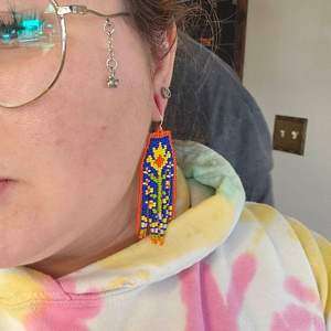 ต่างหูวินเทจลายเสือดาว ต่างหูทำมือประดับลูกปัดข้าว ต่างหูพู่สไตล์โบฮีเมียน ของขวัญเครื่องประดับสำหรับผู้หญิง - Product Image 2