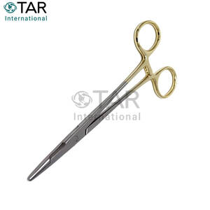 Hegar Needle Holder 4.5 Inch <b>Tungsten</b> <b>Carbide</b> Inserts Gold <b>Rings</b> Locking Premium Quality Performance Medic Instruments - Product Image 3
