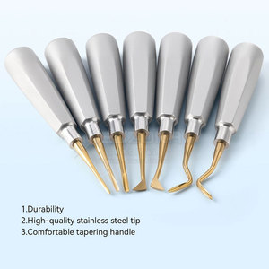 Kit complet d'élevateurs dentaires avec poignées ergonomiques en acier inoxydable, réutilisables et écologiques pour une extraction dentaire facile - Product Image 5