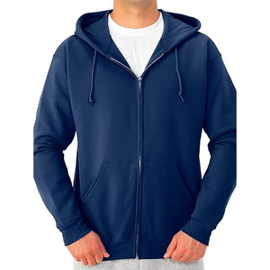 Sweats à capuche pour hommes avec logo personnalisé OEM & ODM poids lourd 400GSM 500GSM qualité supérieure coupe carrée en coton recadrée avec fermeture éclair - Product Image 1