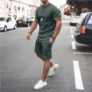 Nouvelle mode d'ensemble t-shirt et short pour hommes vente en gros personnalisé Twin 2 pièces ensemble court Collection d'été à prix bon marché - Product Image 5