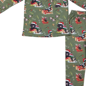 Navidad caza perro Mallard pato verde manga larga pantalones niños pijamas nueva llegada alta calidad gran oferta moda consejos RTS - Product Image 5
