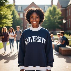 Sweat-shirt de sororité imprimé personnalisé pour l'hiver, col roulé surdimensionné pour femmes, écologique, respirant, vêtements grecs pour le collège - Product Image 1