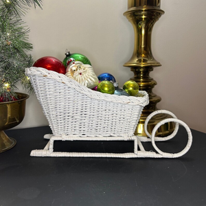 Fabricación y venta al por mayor Trineo de Papá Noel de ratán Vintage para decoraciones navideñas accesorios de decoración del hogar de Vietnam - Product Image 2