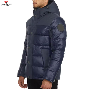 Lightweight Canvas Zipper Waterproof Breathable High Street Style Stand Collar Winter <b>Puffer</b> <b>Jacket</b> with Front Logo for Sale - Product Image 5
