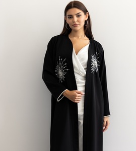 Abaya de Alta Calidad Hecha a Mano con Bordado Elegante, Manga Larga, Antiarrugas, Material de Satén de Seda para Adultos, Talla XXL, Estilo con Volantes, para Musulmanas - Product Image 3