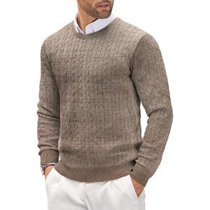 Pull en coton à manches longues pour homme, décontracté, uni, basique, tricoté, pull d'hiver pour homme - Product Image 2