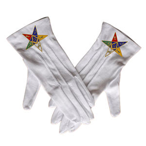 Masonic Regalia Guantes OES de algodón blanco con diferentes emblemas masónicos Kit de 12 pares-HSE - Product Image 3