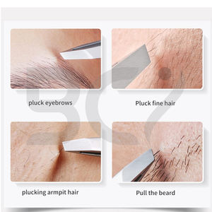 Tamaño de forma personalizado Punta inclinada hecha a mano Buena venta Calidad Premium Extra Hair Remover Use Pinzas para cejas - Product Image 3