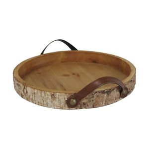 Offres Spéciales ustensiles de cuisine plateau en bois de forme ronde polyvalent avec poignée plateau de forme ronde en bois véritable et pur fait à la main - Product Image 4