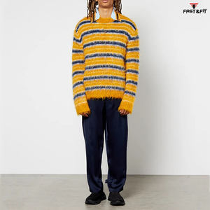 New Style Winter 2025 Fashion Plain <b>Men</b> Crew Neck Lightweight Customizable Front Logo Unisex <b>Wool</b> Cashmere Long Sleeve <b>Sweater</b> - Product Image 3