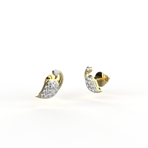 Ishi Diamonds Allure 18K Gold Peacock Lab Grown Diamond Stud Pendientes - Product Image 1
