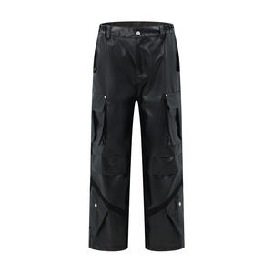 Pantalones de lona rectos informales de cuero genuino suave clásico para hombres elegante ajuste Regular cómodo duradero de alta calidad - Product Image 3