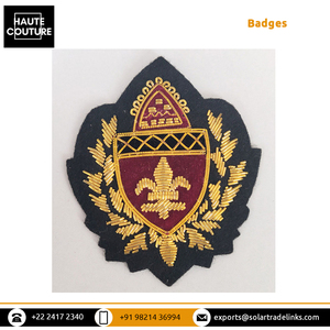 Personalizado posible para bordado a mano Lingote Kora 6X7 cms Cosido Fleur De Lis Insignias en forma de escudo para Blazers y chaquetas - Product Image 5