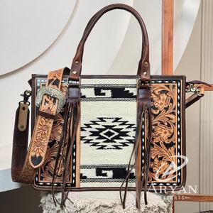 Vente en gros d'usine Couverture de selle en cuir usiné à la main Sac fourre-tout pour femmes Sacs à main à bandoulière grande capacité de haute qualité pour femmes - Product Image 1