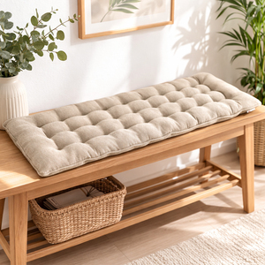 Cuscino da seduta rettangolare trapuntato Manemi con imbottitura in fibra cava, per esterni, con rivestimento lavabile - Product Image 2