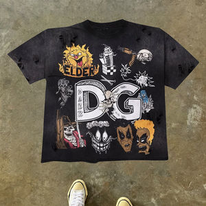 เสื้อยืดผู้ชายทรงบ็อกซี่ ครอป พิมพ์ลายกราฟิก แห้งเร็ว ผ้าฝ้าย พิมพ์ลาย DTG สตรีทแวร์ รับผลิตตามสั่ง ขายส่ง - Product Image 4