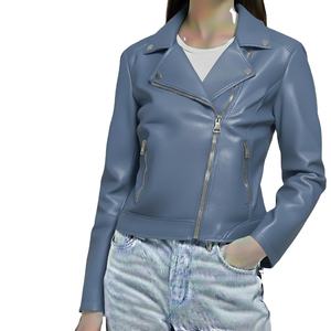 Fit <b>Winter</b> Jacket Custom Design New Style Genuine Real Leather Premium Plain Stand Collar Zipper Closure Size All Luxury <b>Women's</b> - Product Image 3