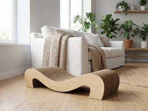 Griffoir pour chat de luxe Amistar de haute qualité, double face, classique, Elite Harmony avec herbe à chat, emballé en carton sécurisé pour chats - Product Image 2