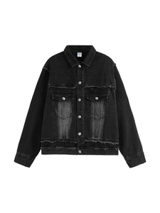 Fabricants de vêtements, tissus en denim délavé et effiloché, veste en denim personnalisée, veste pour hommes, vestes pour hommes - Product Image 6