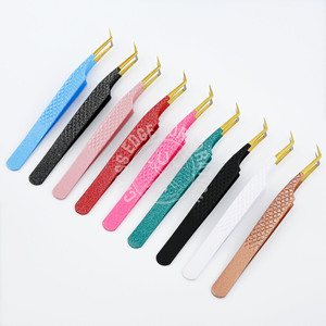Wholesale Lash Tweezers 45 Degree Volume Fan Isolation Tweezer Black Stainless Steel Fiber Tip Eyelash Extension Tool - Product Image 5