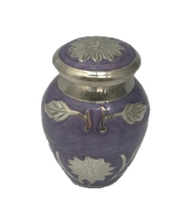 Urne souvenir lavande en laiton massif urne funéraire urne funéraire cendres avec sac-petit - Product Image 5
