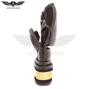 ถุงมือชกมวย MMA หนัง PU แบบครึ่งนิ้ว บริการ OEM ผลิตเองได้ คุณภาพดี ดีไซน์โดดเด่น ขอบแดง ผู้ผลิตที่เชื่อถือได้ - Product Image 5