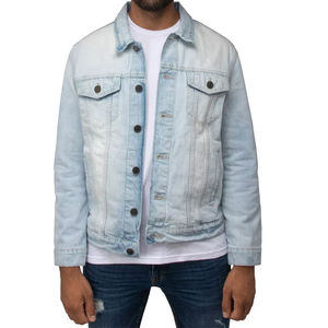 Veste en jean longue extensible sur mesure pour homme, en coton, veste en jean unie pour l'hiver, veste grande taille pour homme - Product Image 1