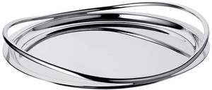 Plateau poli miroir en acier inoxydable de qualité exclusive avec poignées en cuir pour vaisselle Table serveur vaisselle plateau de nourriture en Inde - Product Image 6