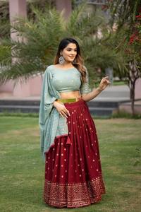 Robe de soirée en tissu Georgette Lehenga pour femmes, Design de Super qualité, tenue de fête, fournisseur indien - Product Image 4