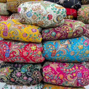 Tela de Peso Medio, Natural y Pura, de Punto por Urdimbre, Jacquard, con Bordado Floral, Transpirable, Antiestática y Resistente al Plumón, para Bodas - Product Image 1