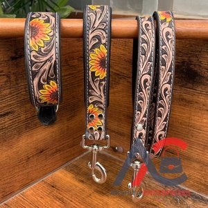 ชุดสายจูงสุนัขหนังแท้แบบพรีเมี่ยมปรับได้ใช้งานหนักปรับได้ทนทาน - Product Image 1