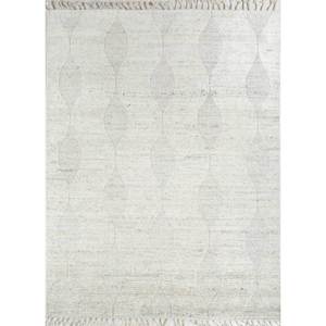 Alfombra de Lana Tejida a Mano Contour Ivory 9x12, Diseño Geométrico Clásico para Decoración de Sala de Estar, para Adolescentes - HWT-29 - Product Image 1