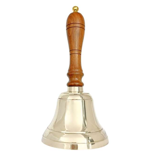 Campana de Latón de Alta Calidad con Mango de Madera, Nueva Apariencia, Campana de Metal para Oficina a Precio de Mayoreo - Product Image 1