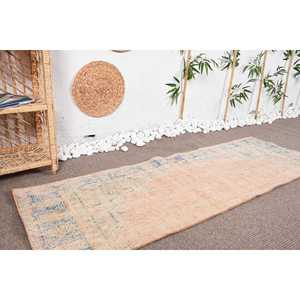 พรมวินเทจสไตล์ตุรกีแบบแพทช์เวิร์ค ขนาด 2x5.9 ฟุต (62x181 ซม.) สีเบจ ทำจากขนสัตว์ เป็นมิตรต่อสิ่งแวดล้อม พร้อมแผ่นรองหลังทำจากยางลาเท็กซ์ - Product Image 3