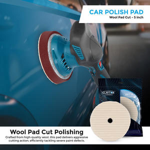 Tampon de polissage en laine blanche Clayton Car Care de 5 pouces (CL-WCF5) spécial pour polisseuse orbitale - Product Image 6