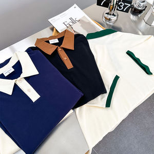 Nouvelle chemise décontractée pour homme à manches courtes, coupe oversize, en coton tricoté brodé de haute qualité, séchage rapide - Product Image 3