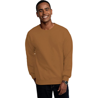 Sudadera de Forro Polar para Hombre, Cuello Redondo, Color Negro, Poliéster/Algodón, Corte Regular, Estilo Casual, Tejido de Punto, Color Sólido, Manga Larga, Invierno
