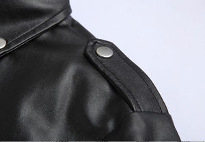 Veste de moto en cuir blanc pour hommes, fermeture éclair tendance, édition limitée, style vintage, fermeture éclair épaisse pour l'hiver - Product Image 3