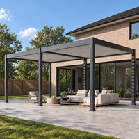 Pergola de jardin imperméable en aluminium avec toit à lames orientables, pergola rétractable pour terrasse, jardin, cour