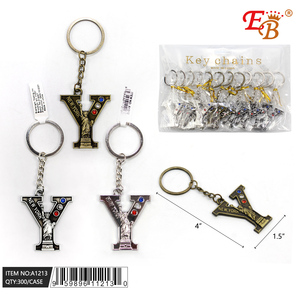 Llavero de Nueva York 300 piezas 25DZ/CS diseño de letra invertida llaveros de Metal elegantes - Product Image 1