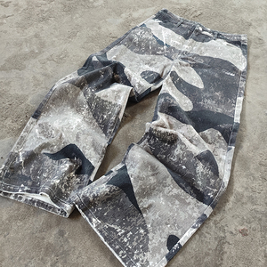 Fabricante personalizado Vintage Streetwear camuflaje Cargo pantalones Jogger apilado carpintero pista caza Jeans pantalones para hombres - Product Image 1