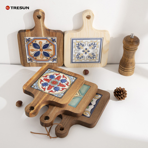 Posavasos de madera grabado ecológico, posavasos duradero de madera maciza con patrón único para mesa de centro, cocina o uso de regalo - Product Image 3