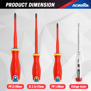 Maxxtools MV-36 VDE Isoliertes 6-teiliges Elektriker-Sicherheitswerkzeugset Zangen Schraubendreher Spannungsprüfer Kunststoffkoffer (OEM) - Product Image 4