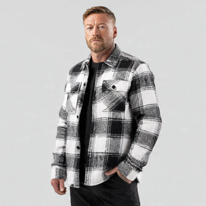 เสื้อฮู้ดผ้าฟลานเนลลายสก็อตสำหรับผู้ชาย มีกระเป๋าหน้าอก ติดกระดุม - Product Image 6