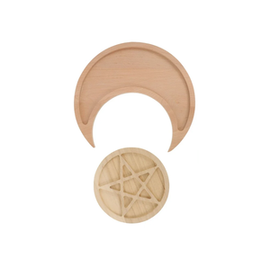 Bandeja de madera con forma de media luna, bandeja de luna de madera de Acacia antigua, vajilla, organizador de escritorio, bandeja de decoración de madera - Product Image 1