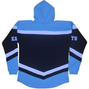 Hoodies de hockey en polaire lourde | Sweat à capuche noir et bleu avec logos brodés | Vêtements de saison d'hiver de fraternité et de sororité - Product Image 2